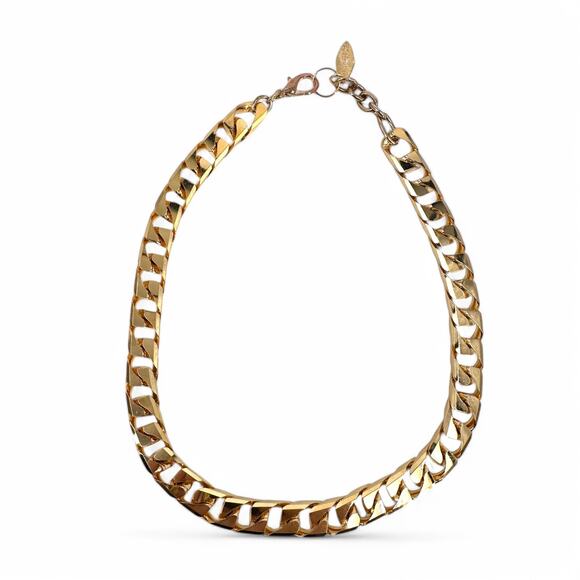 Soo Ihn Kim Heavy Chain Necklace Shiny Gold Tone 18 Inches - Picture 5 of 12